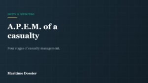 Title card: A.P.E.M. of a casualty, four stages of casualty management