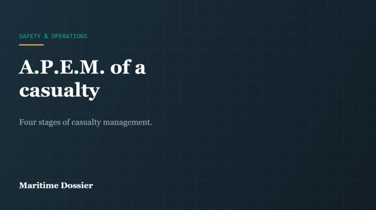 Title card: A.P.E.M. of a casualty, four stages of casualty management