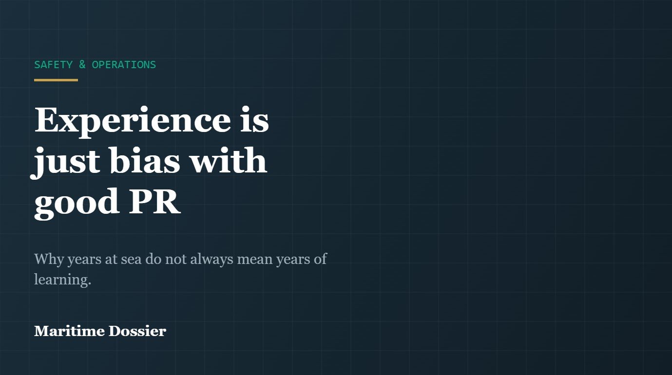 Title card: experience is just bias with good PR